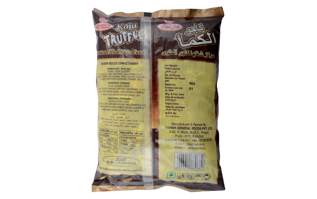 Harnik Kaju Truffles, Center Filled Kaju Candy   Pack  160 pcs